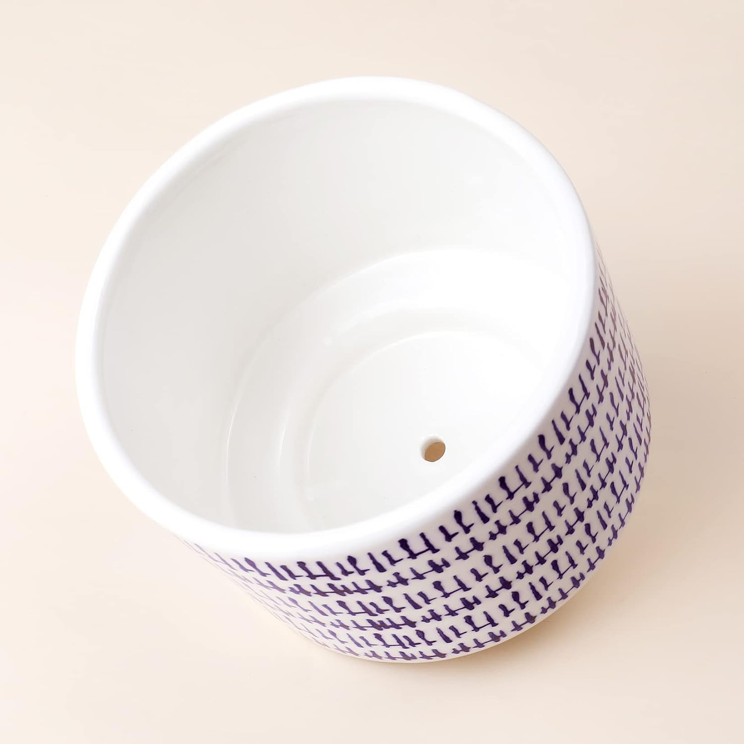 LA JOLIE MUSE Ceramic Planter with Wood Stand