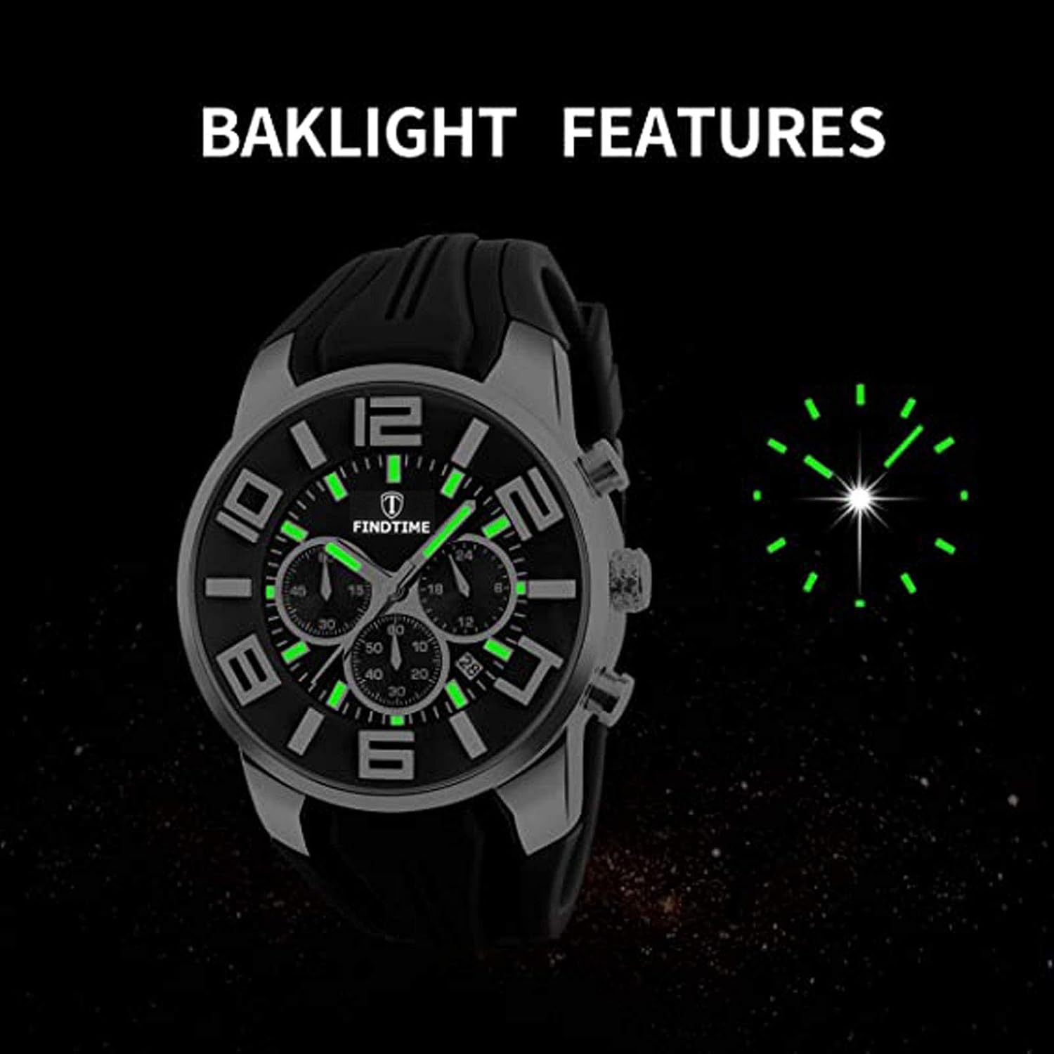 findtime Mens Sport Watches for Men Reloj para Hombre Colorful Cool Unique Analog Stylish Wrist Watch Chronograph for Running Training Stopwatch