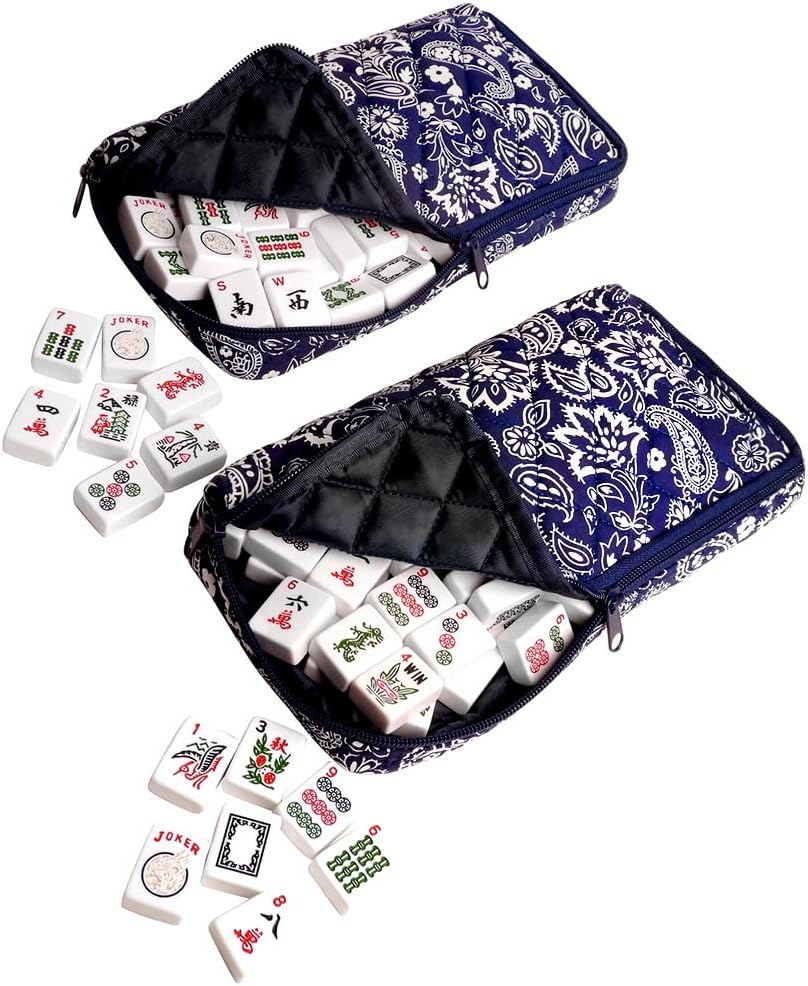 Linda Li New! - American Mahjong Set 166 Premium White Tiles, 4 All-in-One Rack/Pushers