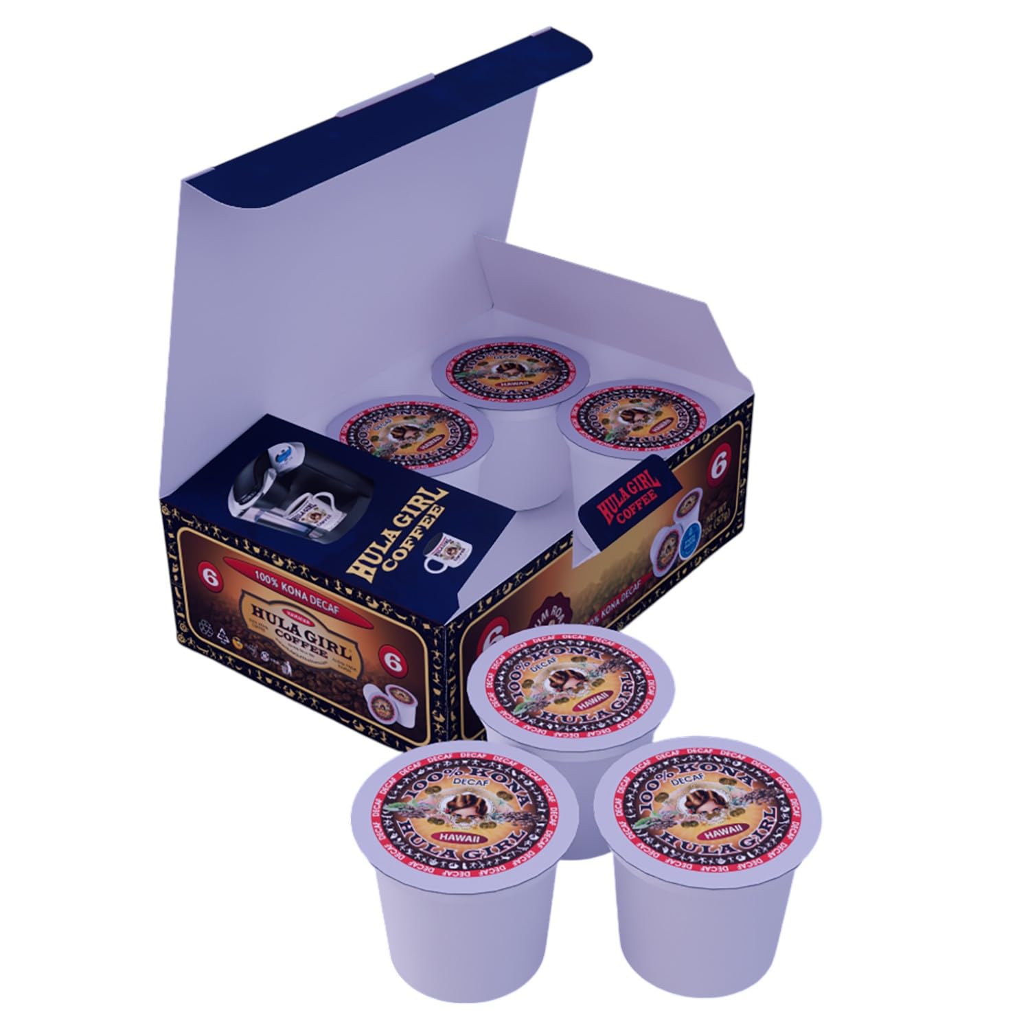 Hula Girl 100% Kona Coffee, Single Serve for Keurig K-Cup Brewers, Medium Roast, Works in the New K2