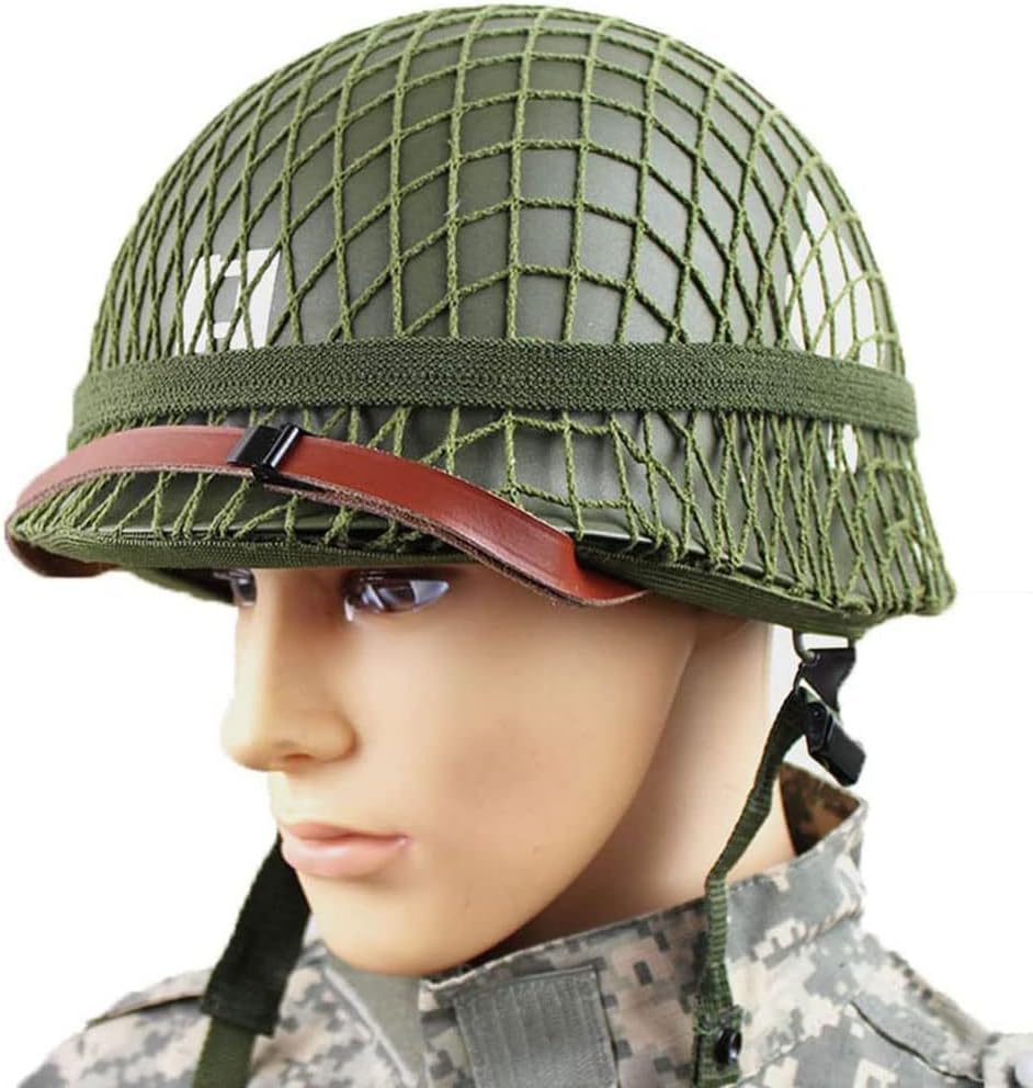 Perfect WW2 US Army M1 Green Helmet Replica with Net/Canvas Chin Strap DIY Painting