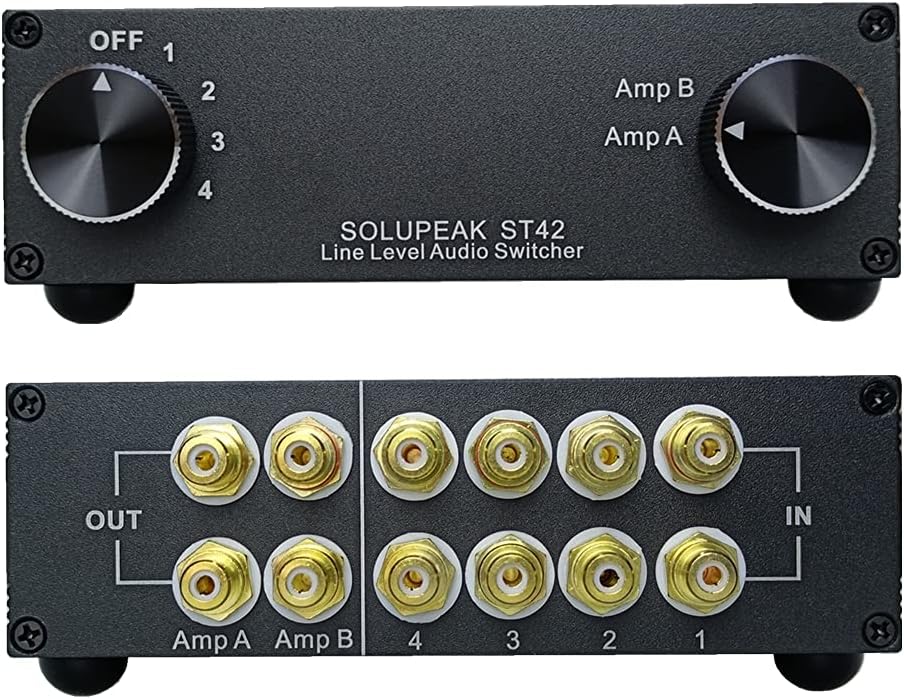 U31 3 Way RCA Audio Switcher, Stereo Audio Switch Selector Box