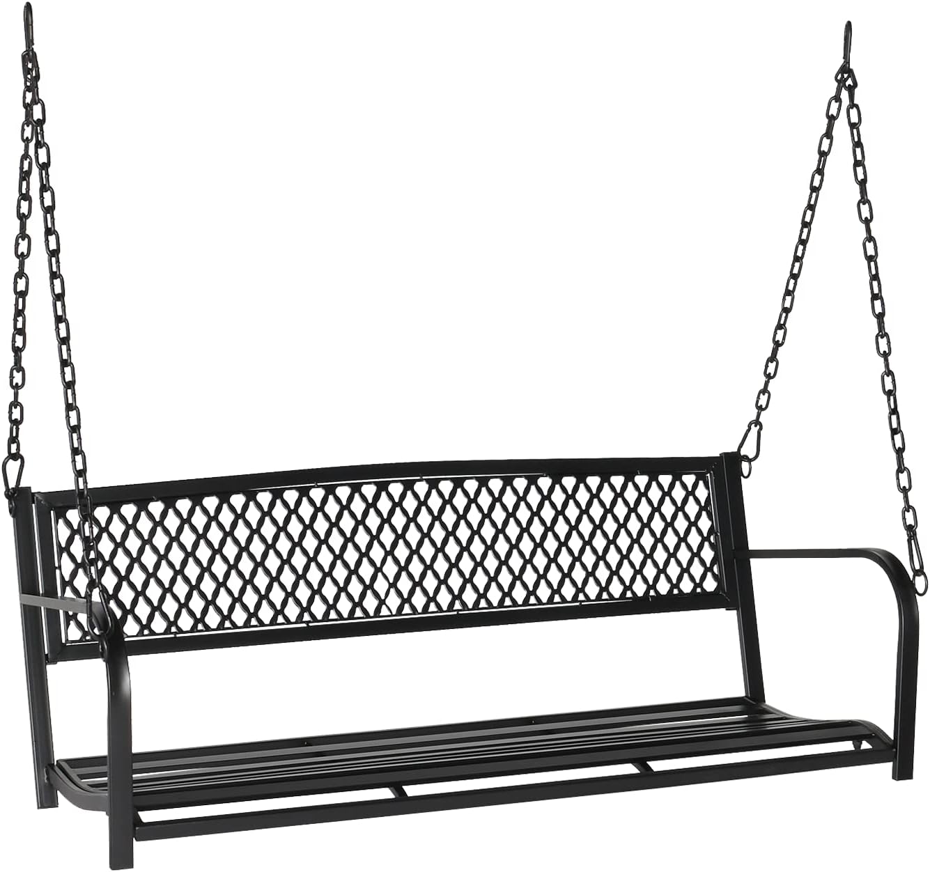 VINGLI Heavy Duty Metal Porch Swing, 660 LBS Outdoor Swing Bench, Curved
