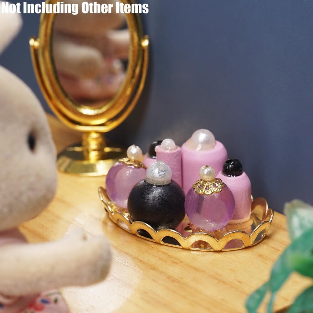 Odoria 1/12 Miniature Perfume Tray Dollhouse Decoration Accessories, Pink