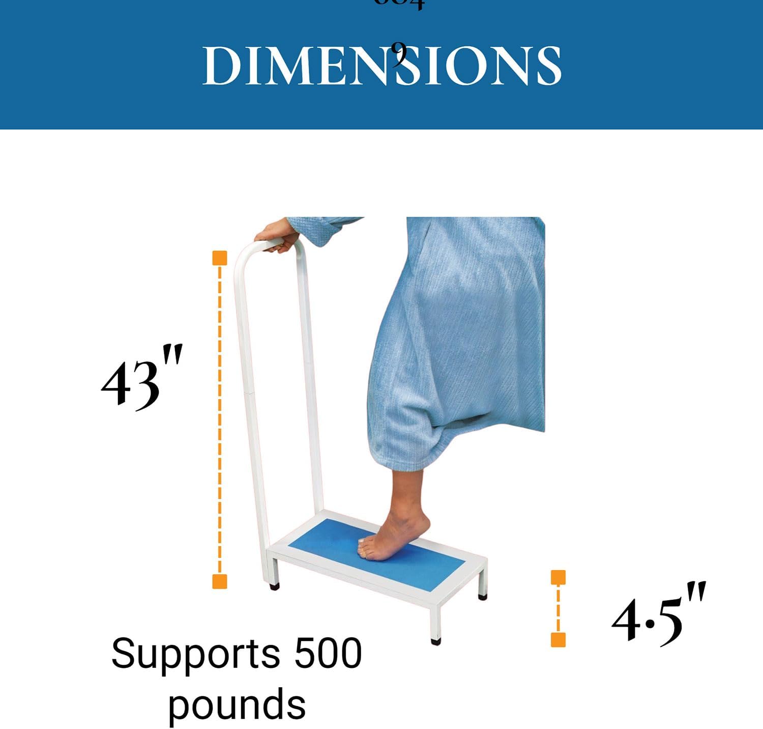 Bath Step with Handle Non Slip Surface Sturdy Aid Bathroom