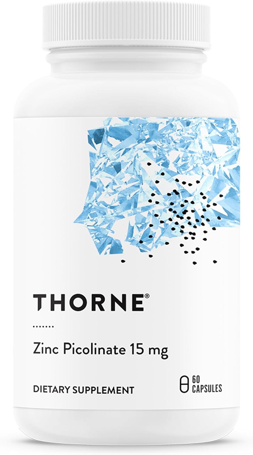 THORNE Zinc Picolinate 15 mg, Highly Absorbable Zinc, 60 Capsules | Supports Immune System, Eye, Skin, Nerve & Reproductive Health*