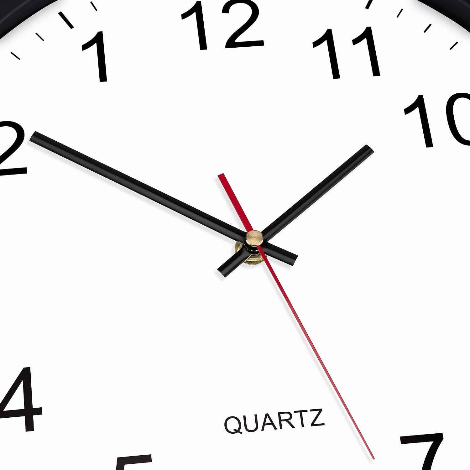 Foxtop 12 Inch Wall Clock Silent Battery Operated Analog Clock, Black