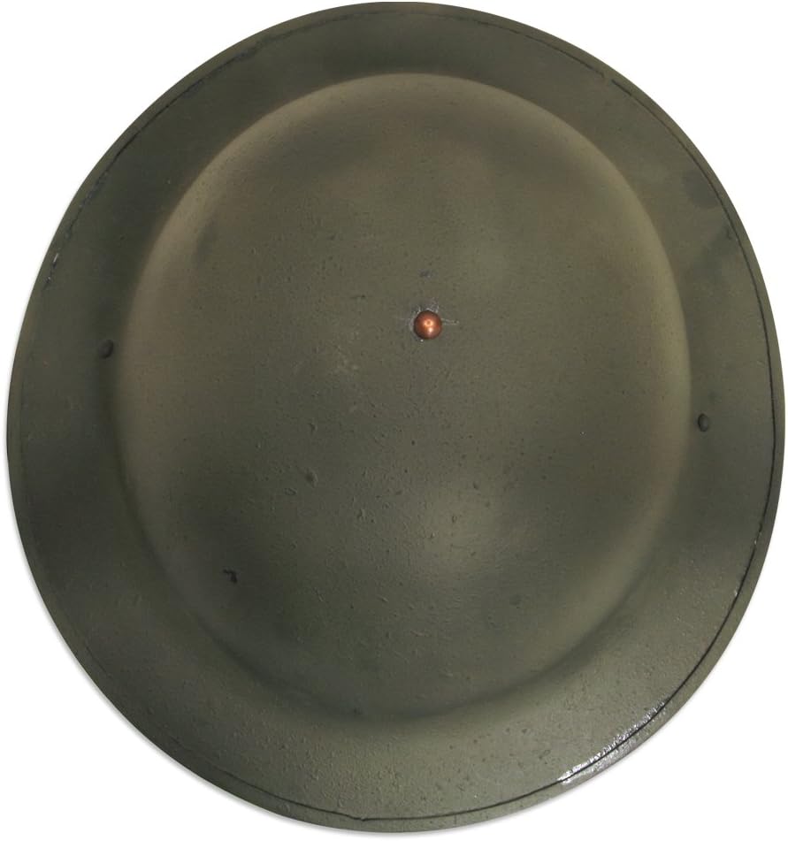 WWI Doughboy Helmet Replica – 18 Gauge Steel M1917 U.S. Army Helmet with Adjustable Canvas Liner Historical Collectible reenactors Display