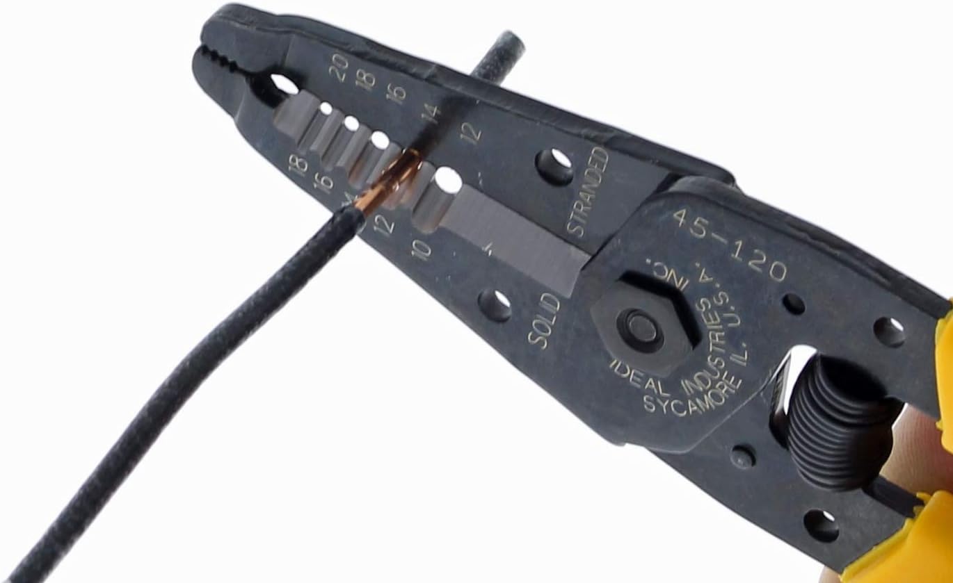 IDEAL Electrical Reflex Super T-Stripper Wire Strippers, 8–16 AWG Solid, 10–18 AWG Stranded, Ergonomic Wire Cutter and Stripping Tool with Textured Sleeves, Locking Handle