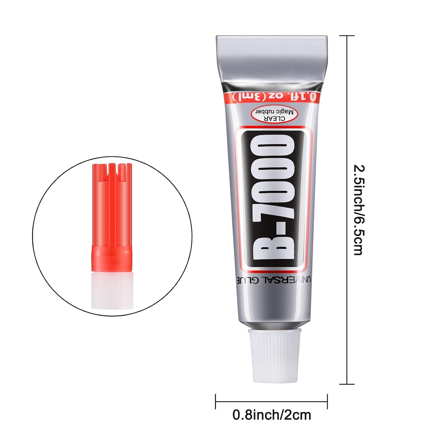 40 Pieces B-7000 Adhesive Multi-Function Glues Paste Adhesive in 3ml for DIY Craft Glass, Wooden, Manicure, Jewelry Making Supplies