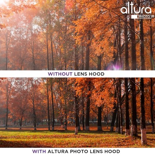 Altura Photo 58mm Camera Lens Hood for Canon Rebel T7, T6, EOS Accessories | Blocks Glare & Protects Your Lens from Bumps, Easy Snap-On Fit