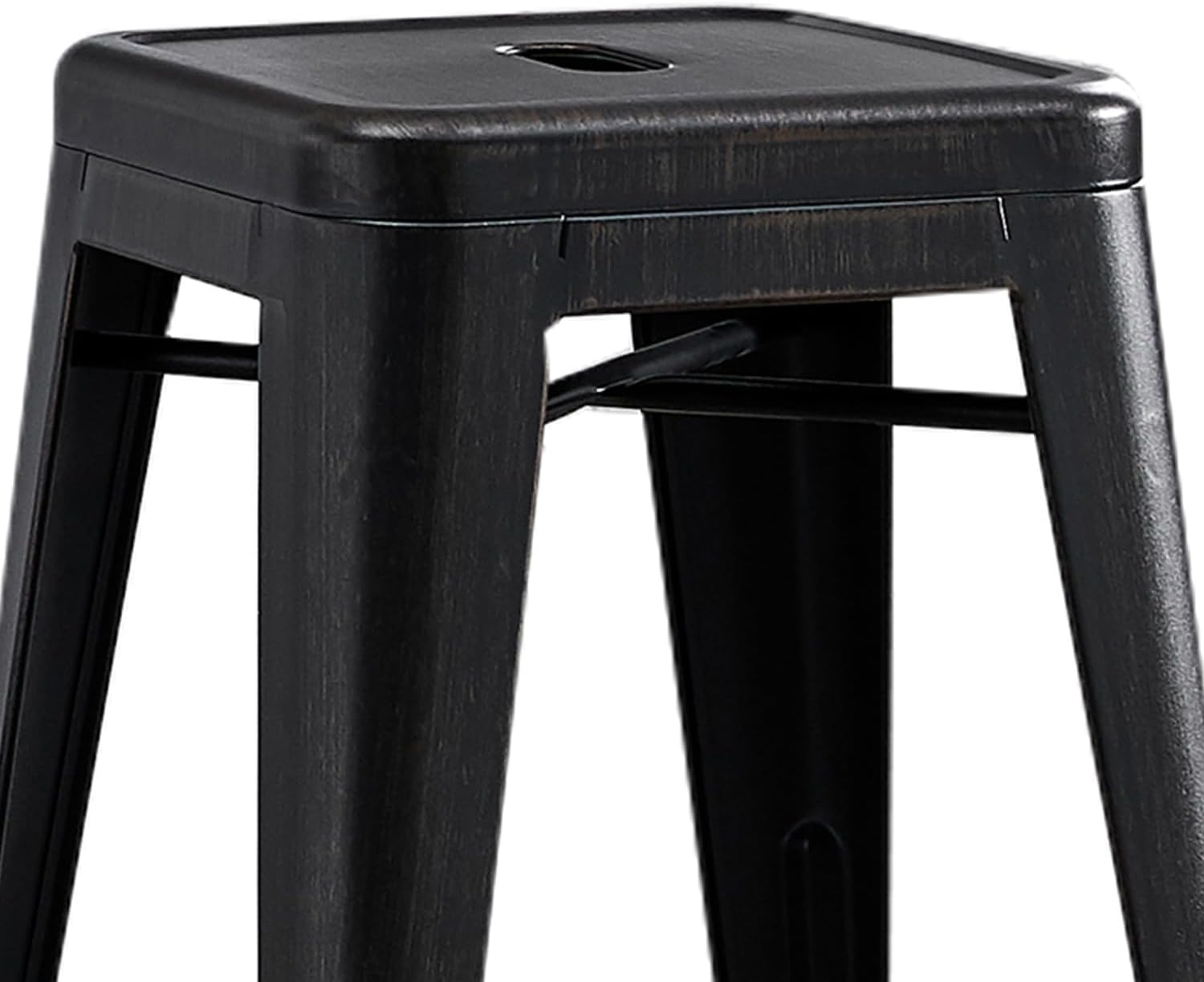 AC Pacific 30” Metal Barstool Set of 2 – Country Rustic Style with Low Back, Lightweight & Sturdy Build, Easy Assembly – Matte Black
