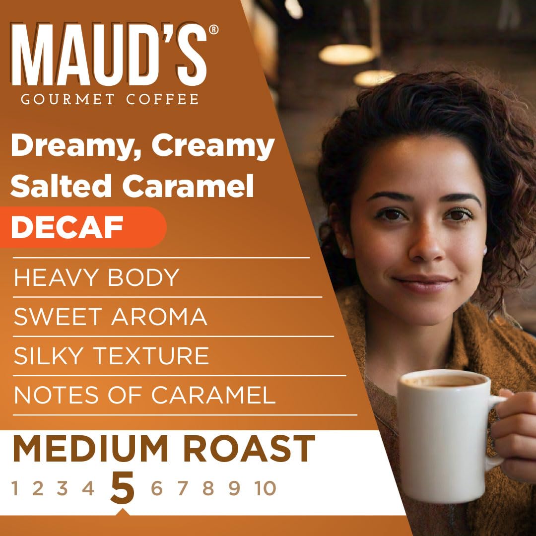 Maud’s Decaf Dark Roast Coffee Pods, 100ct | Decaffeinated Coffee in Single Serve Pods – Compatible with Keurig Coffee Makers