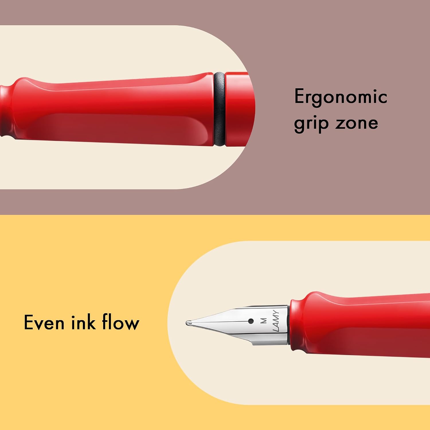 LAMY safari umbra - Fountain Pen with ergonomic grip & polished steel nib in size F - ideal for any Writing & Calligraphy - including LAMY T 10 blue cartridge - Right-Handed