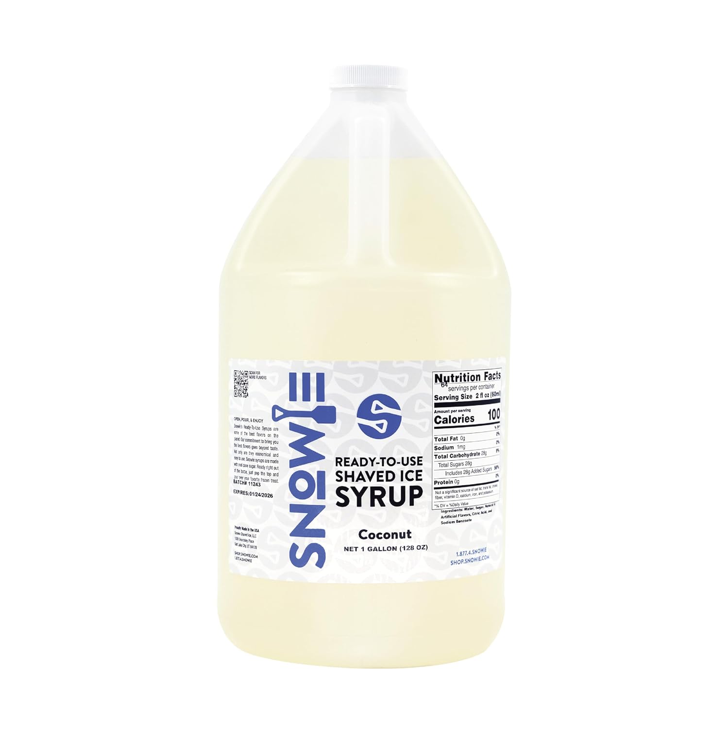 SNOWIE Ready to Use Shaved Ice Snow Cone Syrup - Gallon (Cotton Candy Pink)