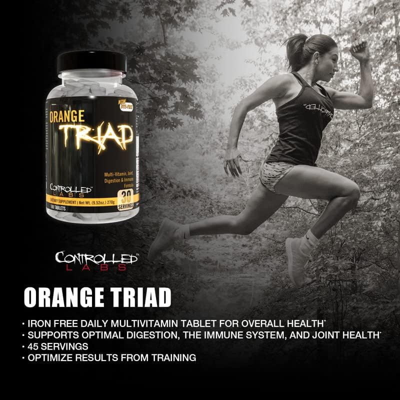 CONTROLLED LABS Orange Triad, Multivitamin/Joint/Digestion/Immune, 45 Serv | Daily Supplement, Vitamin A, B6, B12, C, D, Iron Free Sports Vitamin, Supports Joints, Digestion, Immune Function, Magnesium