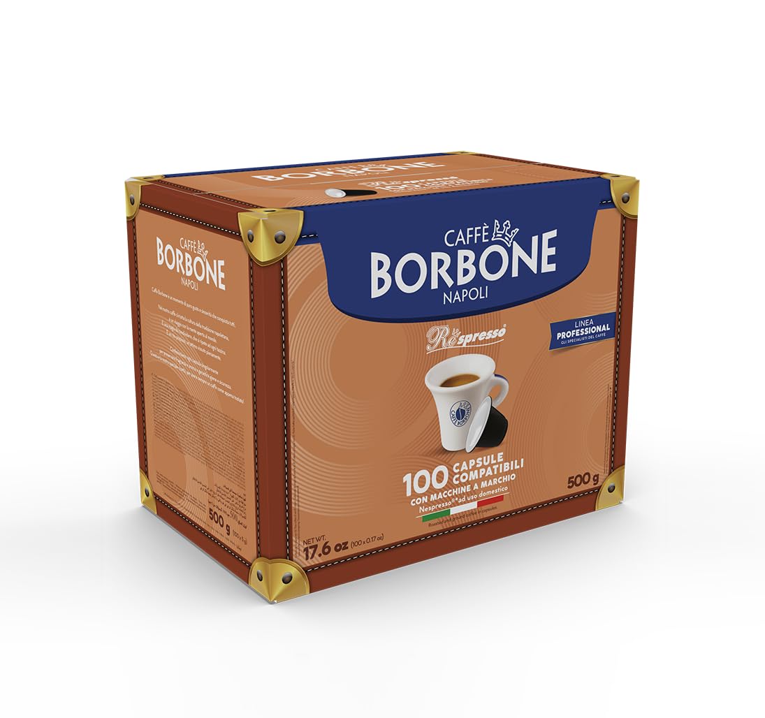 Caffè Borbone Miscela Nera Espresso Pods Compatible with Nespresso Original Machines, Dark Roast Black Blend, 100 Count Espresso Coffee Pods