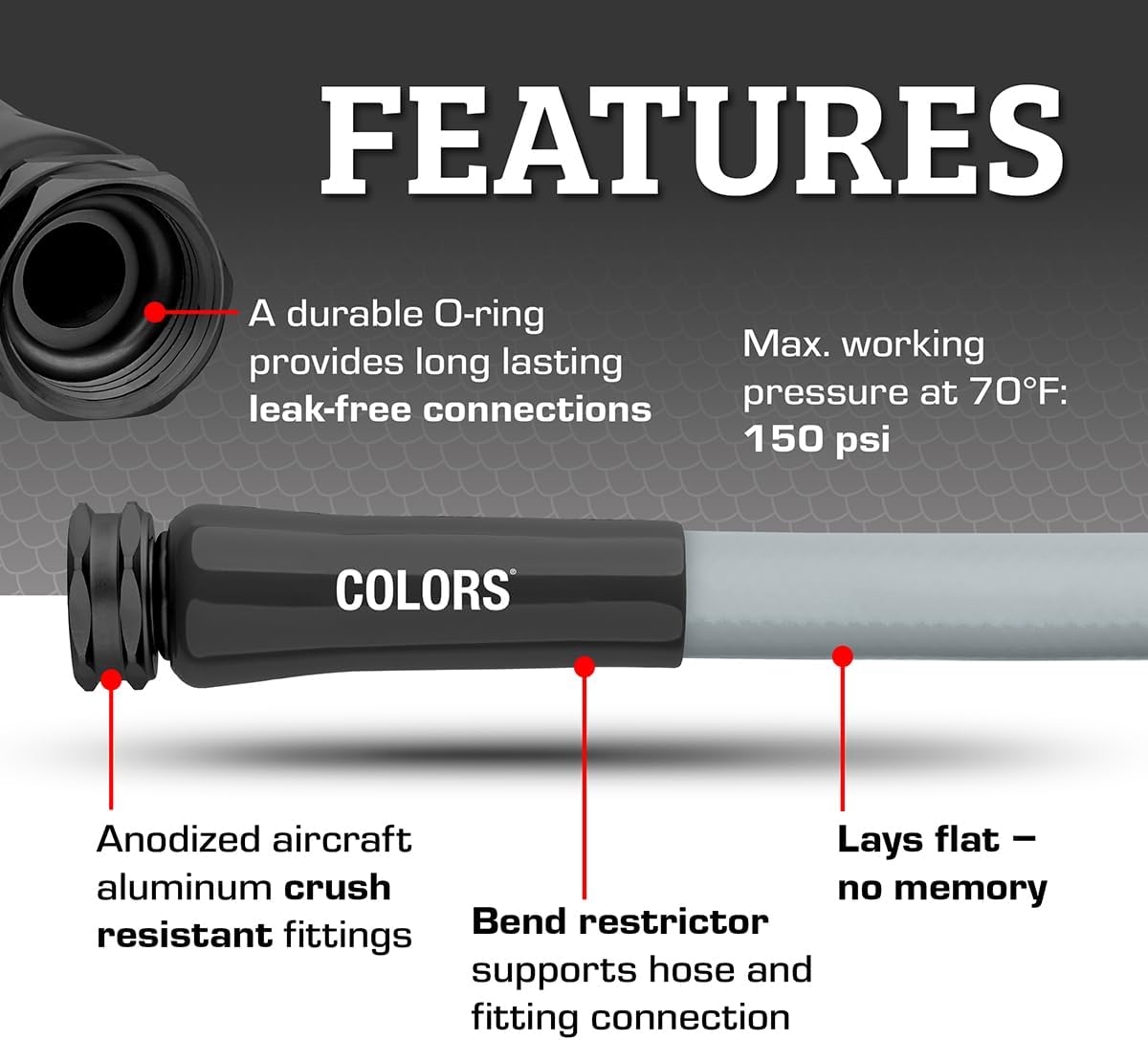 Flexzilla Garden Hose 5/8 in. x 50 ft., Lightweight All-Weather Water Hose, Durable and Flexible, Leak-Free Connections
