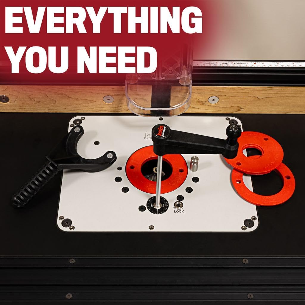 JessEm Rout-R-Lift 3.5XT Router Table Lift System for 3-1/2" Motors | Fits 3-1/2 in router motors and standard 9-1/4 x 11-3/4 router table openings