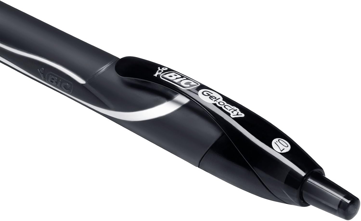 BIC Gelocity Quick Dry Black Gel Pens, Medium Point, 0.7 mm, 12-Count | Quick Dry Ink Resists Smearing | Full-Length Comfort Grip | Ideal for Students and Teachers | 12 Pens in Pack