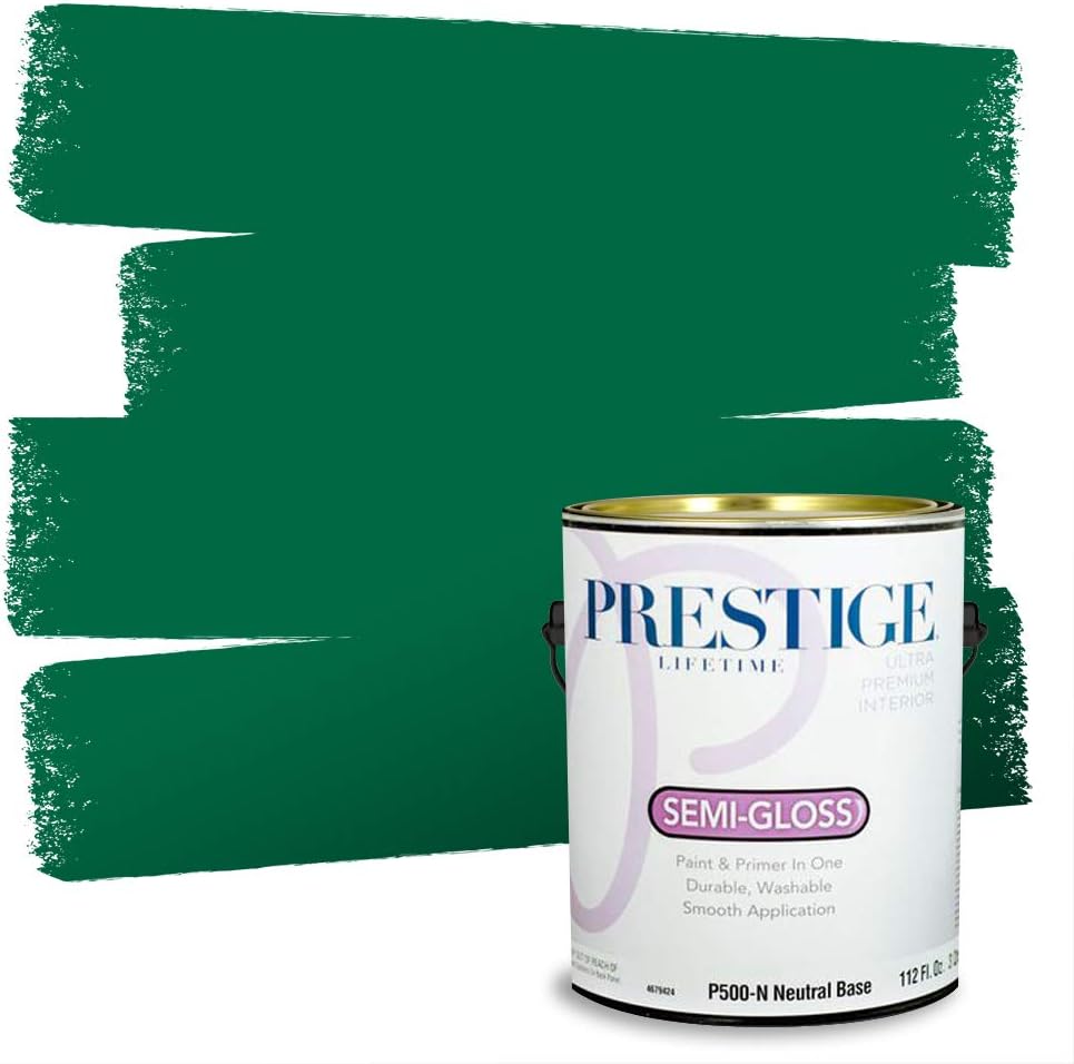 PRESTIGE Paints Exterior Paint and Primer In One, 1-Gallon, Semi-Gloss, Comparable Match of Sherwin Williams* Electric Lime*