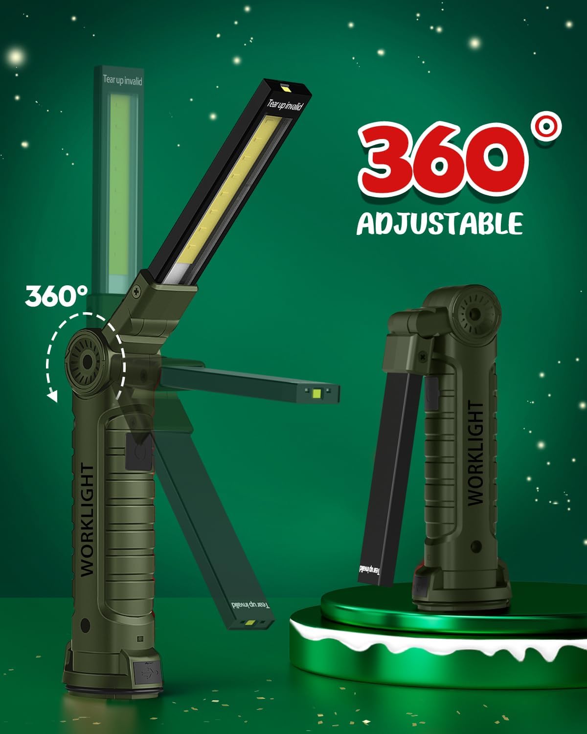 Coquimbo 2 Pack Rechargeable Work Light, Christmas Tool Gifts for Men Dad