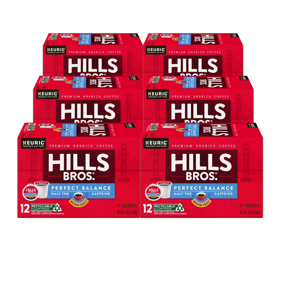 Hills Bros Single Serve Coffee Pods, 100% Colombian Ground Coffee, Medium Roast, 12 Count – Keurig Compatible, Roasted 100% Arabica Beans, Smooth Balanced Flavor