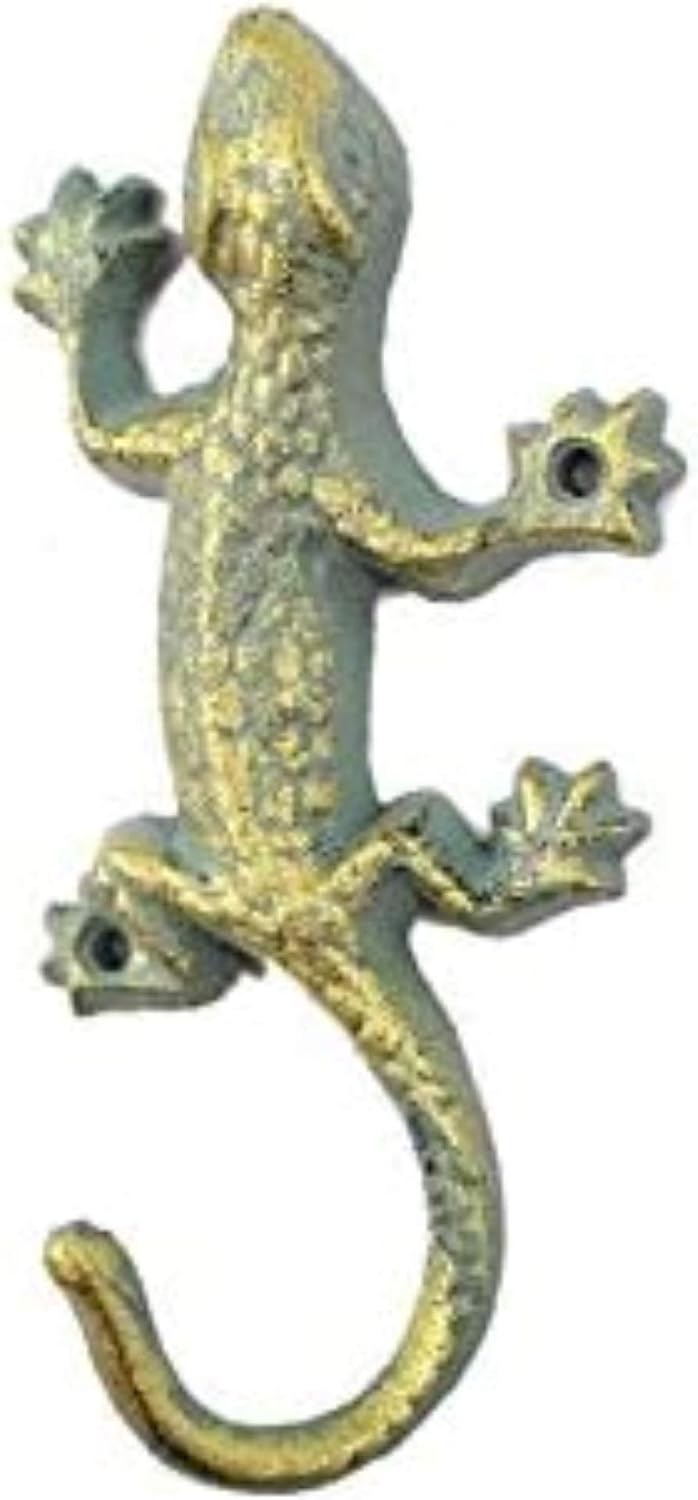 Handcrafted Nautical Decor Antique Seaworn Bronze Cast Iron Lizard Hook 6" - Door Hook - Decorative Iron H