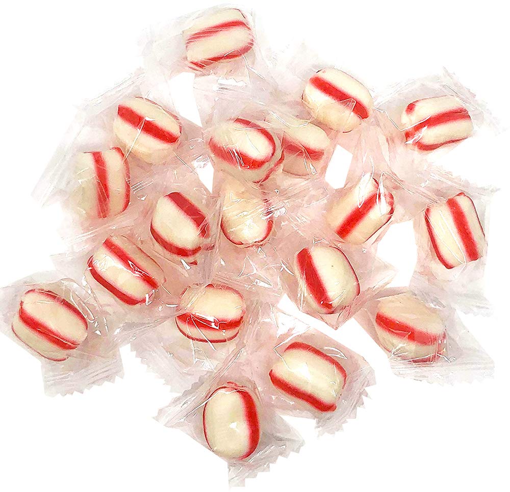 SweetGourmet Peppermint Soft Mint Puffs Clear Wrapped Bulk Candy | 1 Pound