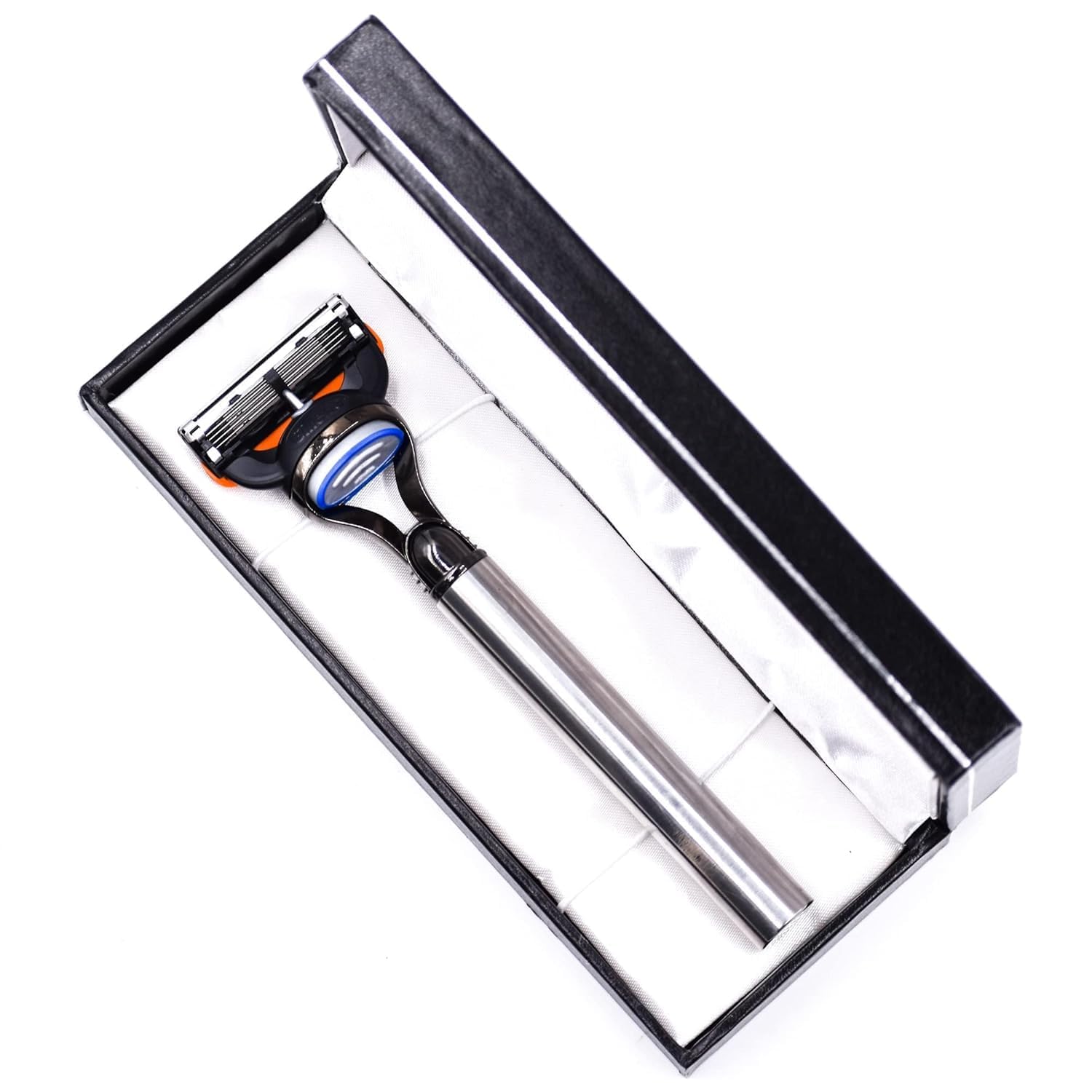Parker Fusion Compatible Razor with 6 inch Long Stainless Steel Handle | Heavyweight Stainless Steel Handle