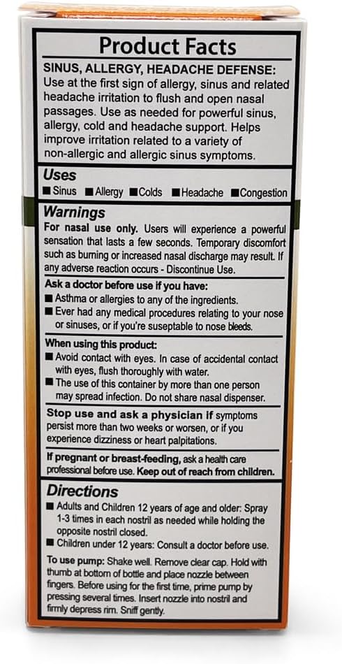 Sinus Plumber Pepper Nasal Spray – Natural Sinus & Allergy Support – Original Formula - 1 fl oz