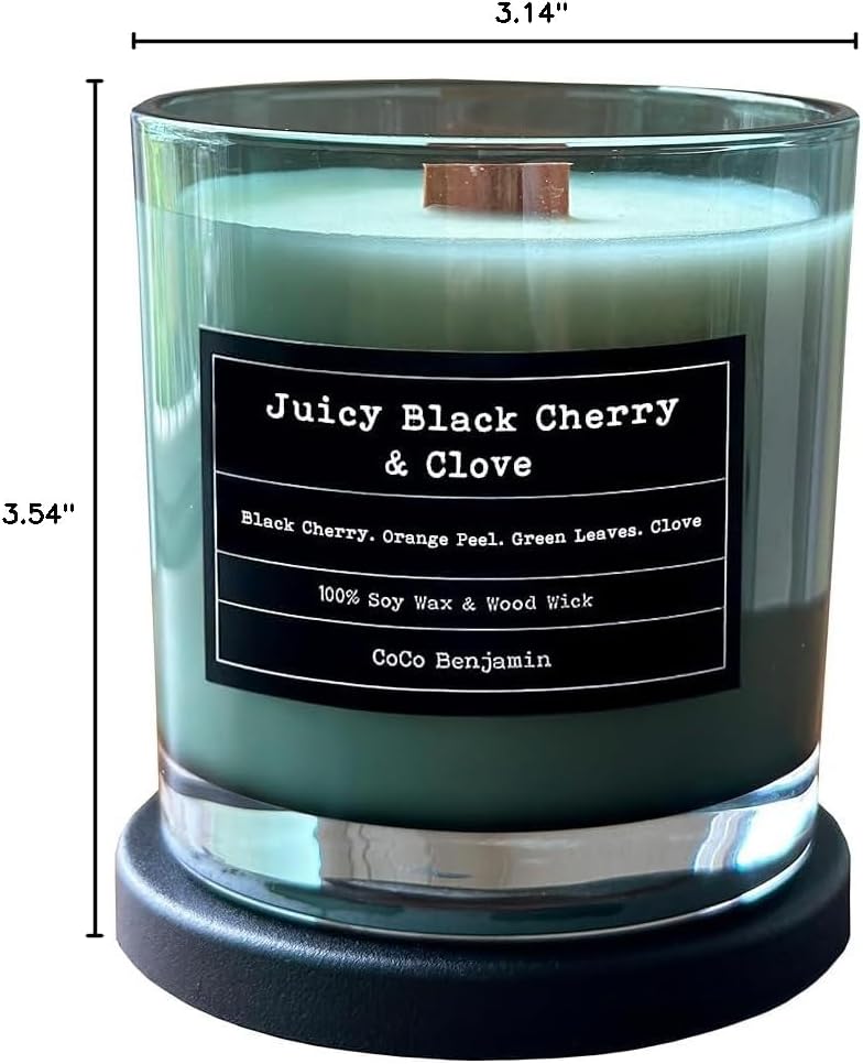 100% Natural Soy Wax Candle by CoCo Benjamin - Highly Scented & Hand-Poured Luxury Candle ((Majestic Balsam Fir Trees) - Clean Burning Cotton Wick