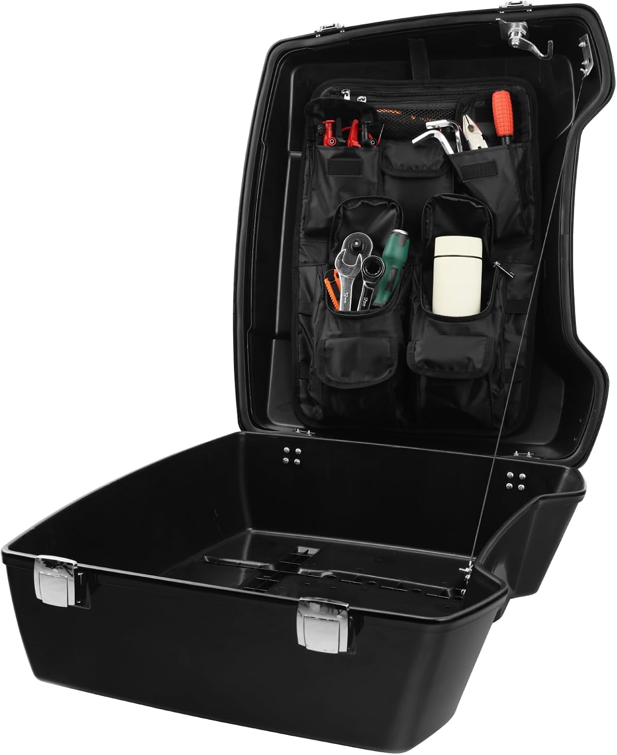TCMT Motorcycle Saddle Bag Lid Organizer for Harley Touring Road King Street Electra Road Glide FLH/T 1999-2013