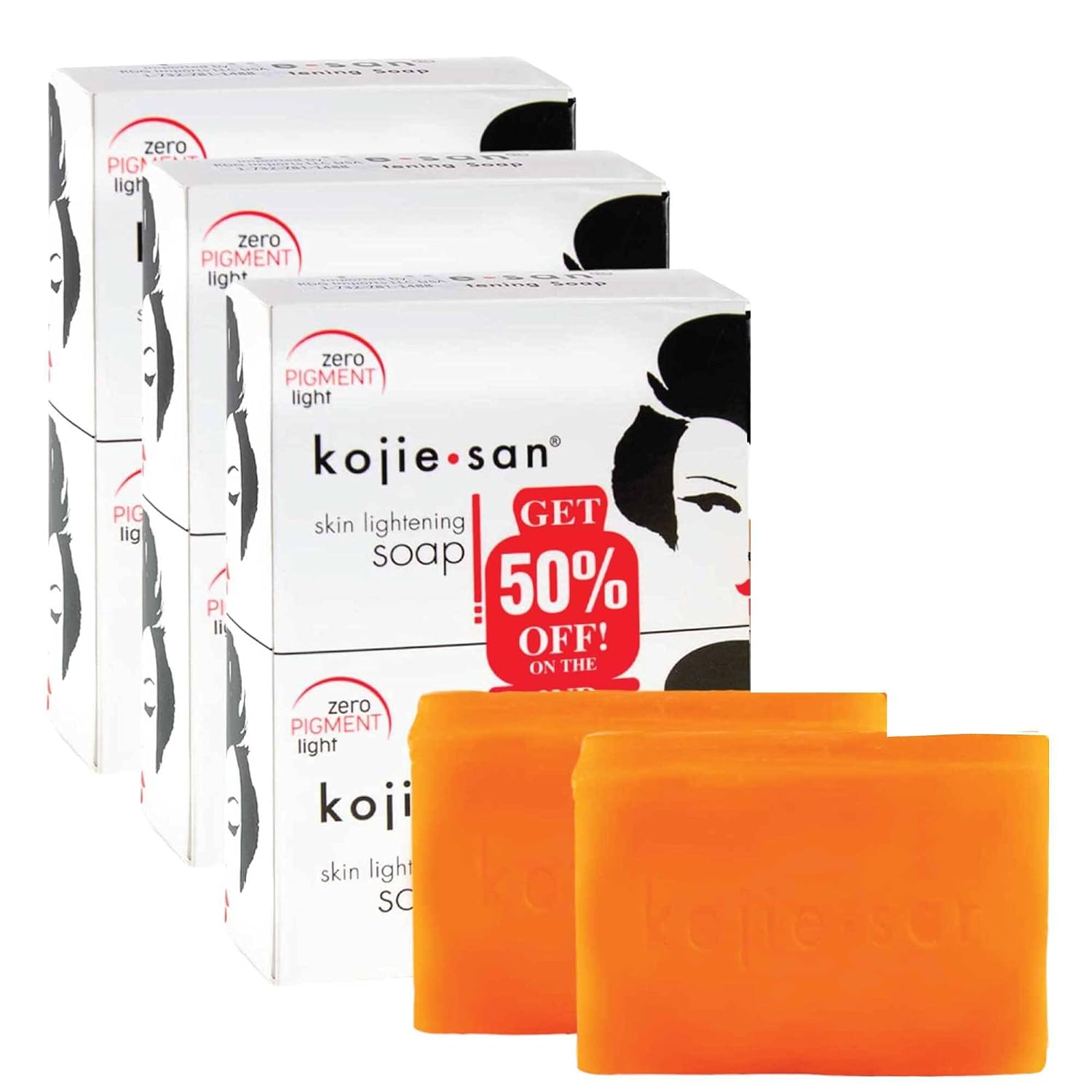 Kojie San Skin and Body Brightening Soap - Original Kojic Acid, Dark Spot Remover Bar Soap with Glycerin & Tea Tree Oil - 65g x 2 Bars