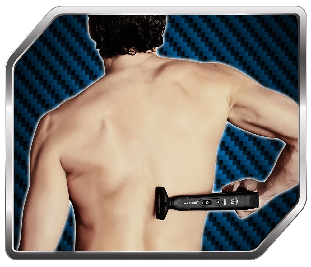 MANGROOMER Lithium Max Plus+ Back Hair Shaver (New 7th Generation) Complete Attachment Head With Shock Absorber Neck & New 50% wider Blade Design