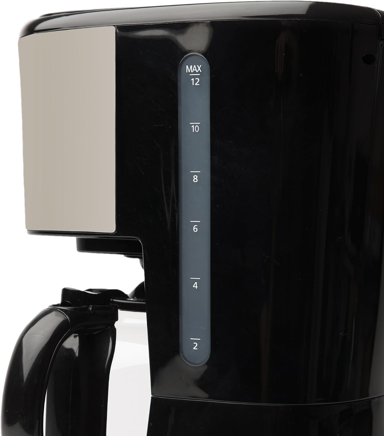 HADEN 12-Cup Programmable Coffee Maker for Home or Office, Putty & Chrome – Drip Brewer Machine with Brew Strength, Delay Brewing
