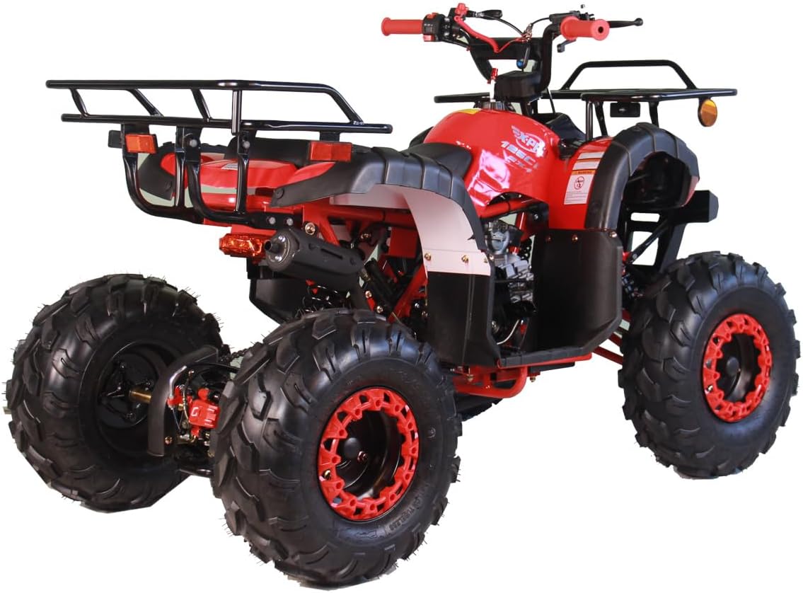 X-PRO 125cc ATV 4 Wheels Quad 125 ATV Quads with LED Lights, Big 19"/18" Tires!（Army Black）