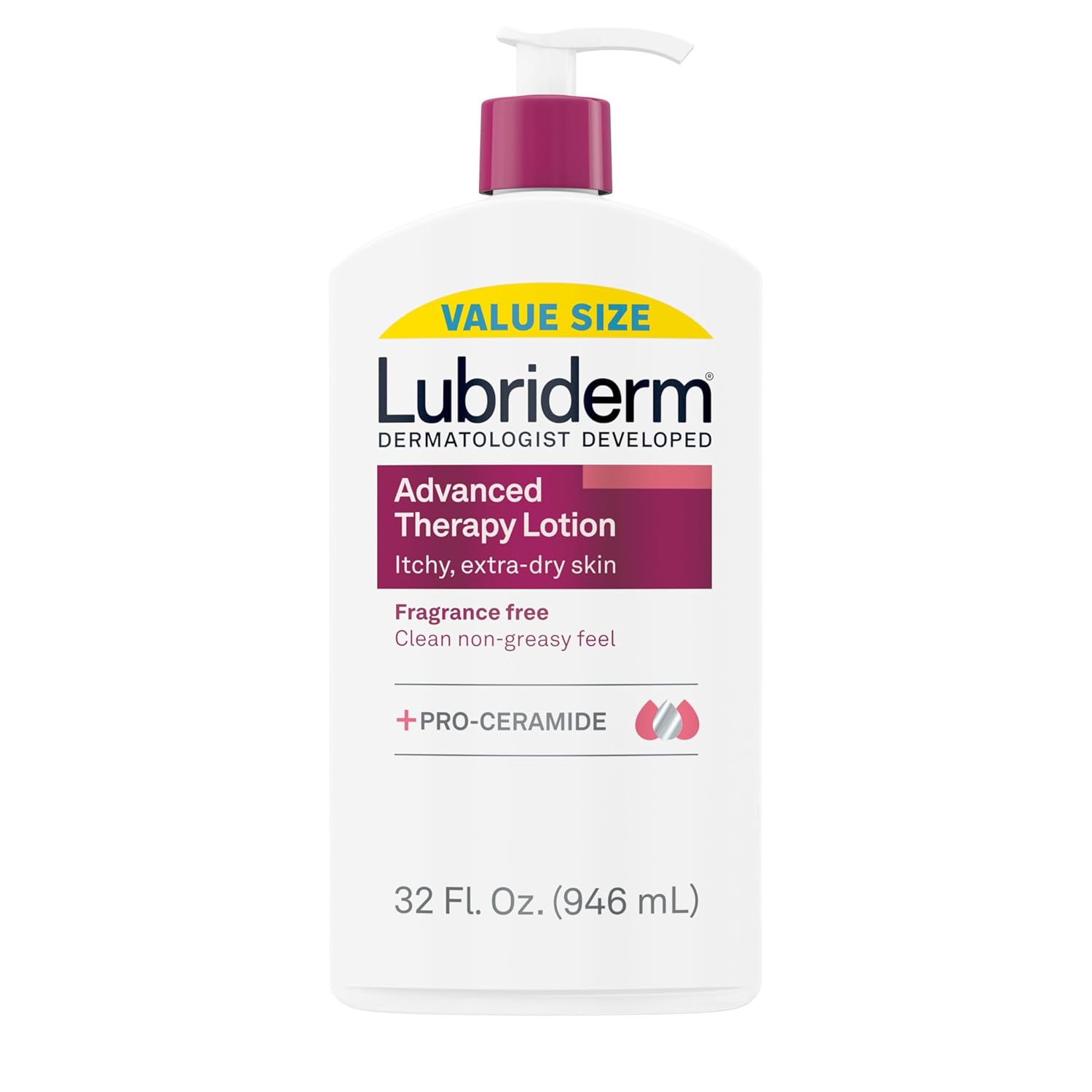 Lubriderm Advanced Therapy Hand & Body Lotion, Fragrance Free, 32 fl. oz