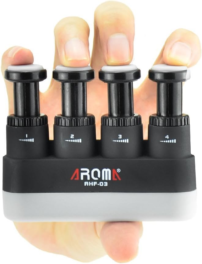 Finger Strengthener, 4 Tension Adjustable Hand Grip Exerciser Ergonomic Silicone Trainer for Guitar, Piano, Trigger Finger Training