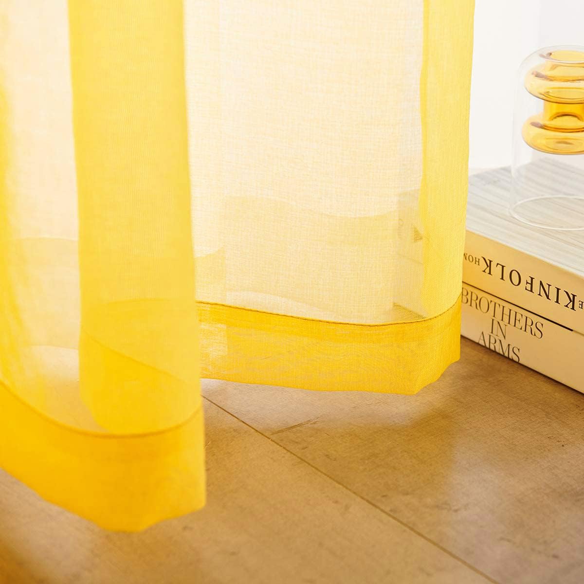 Off White Semi Sheer Curtains 72 Inches Long Faux Linen Off White Sheers Curtain for Bedroom Living Room Girls Kids Room 2 Panels 52x72 Inch Length