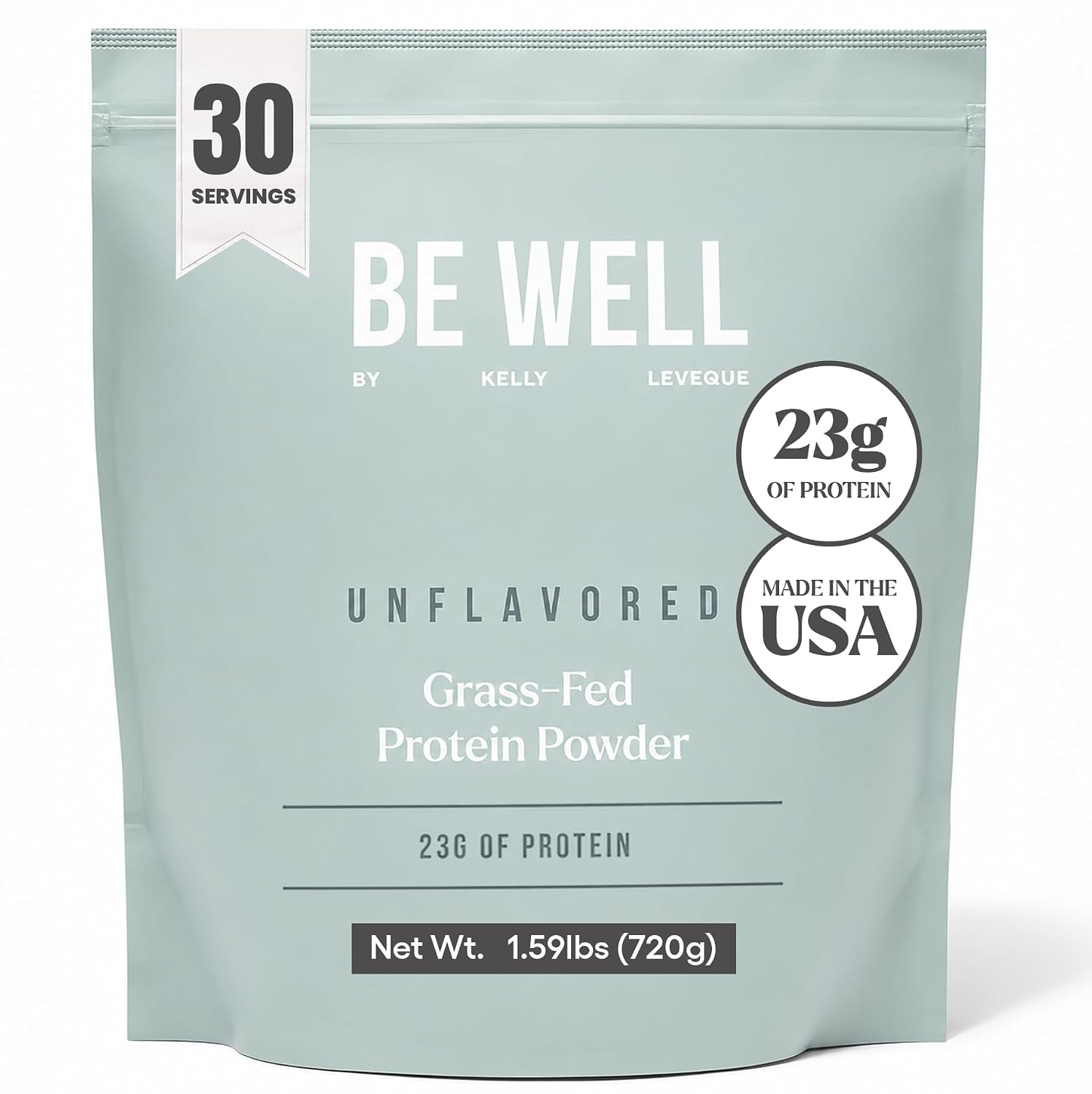 Be Well by Kelly Grass Finished Beef Protein Powder Vanilla Flavor