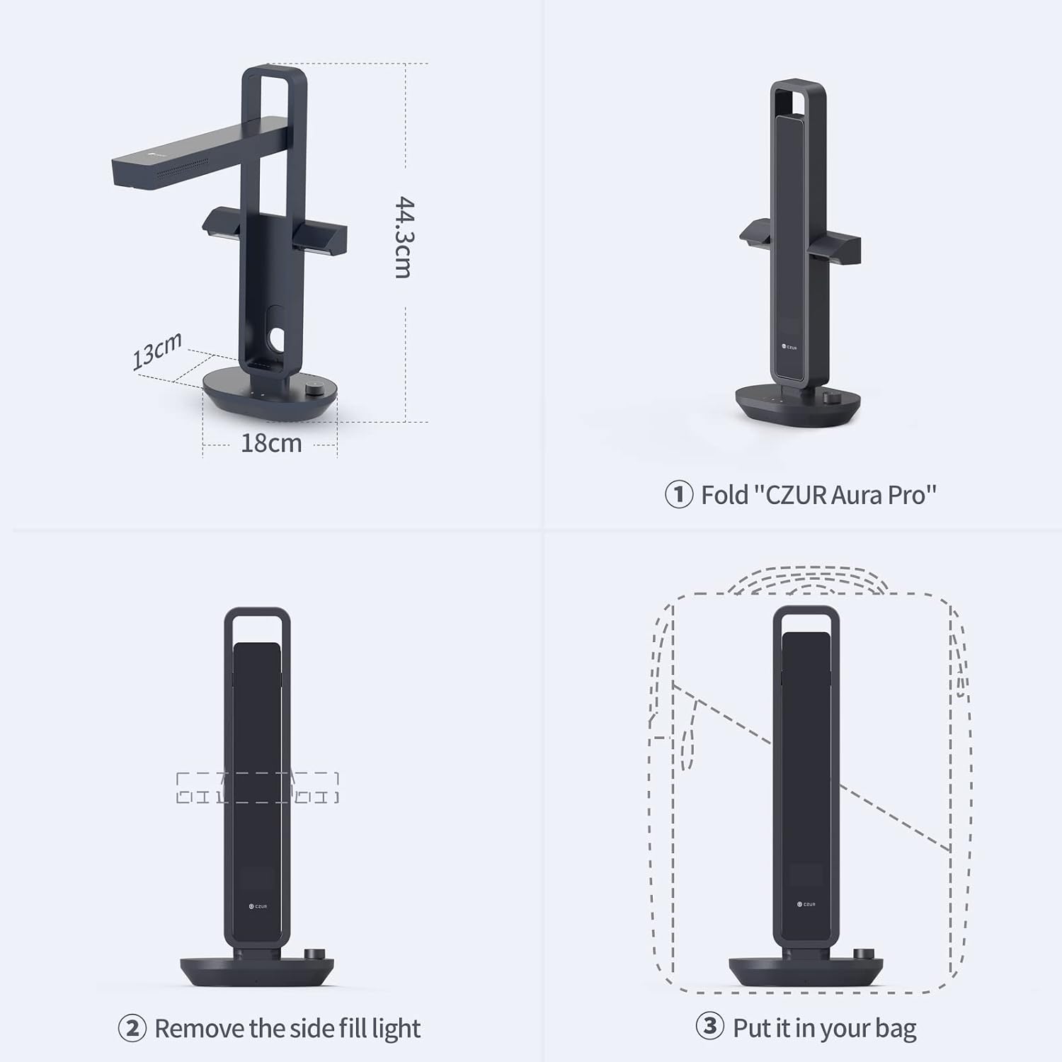 CZUR Aura Pro Book & Document Scanner, Capture A3 & A4