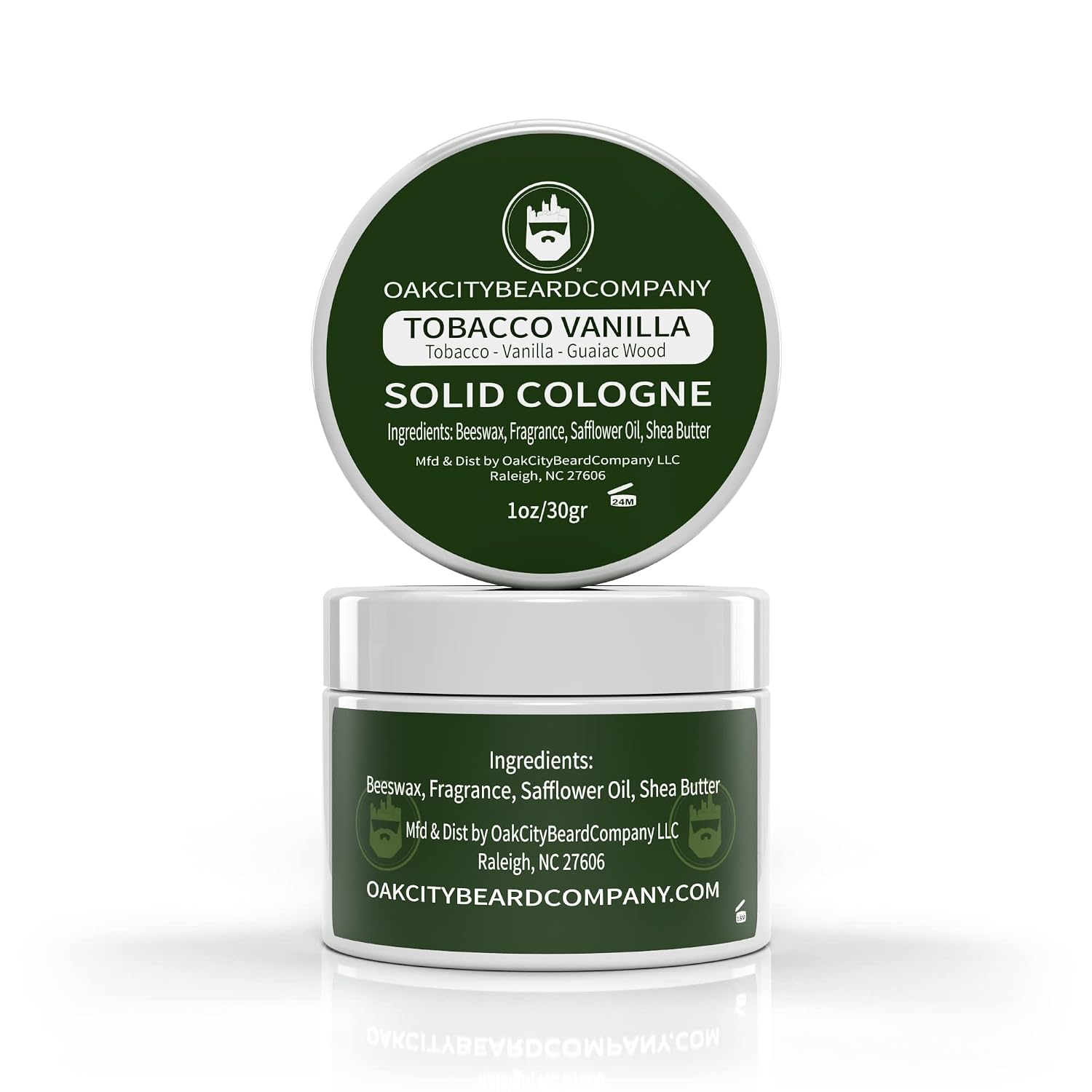 Oak City Beard Company - Tobacco Vanilla - Solid Cologne - 1 Ounce - Tobacco - Vanilla - Guaiac Wood