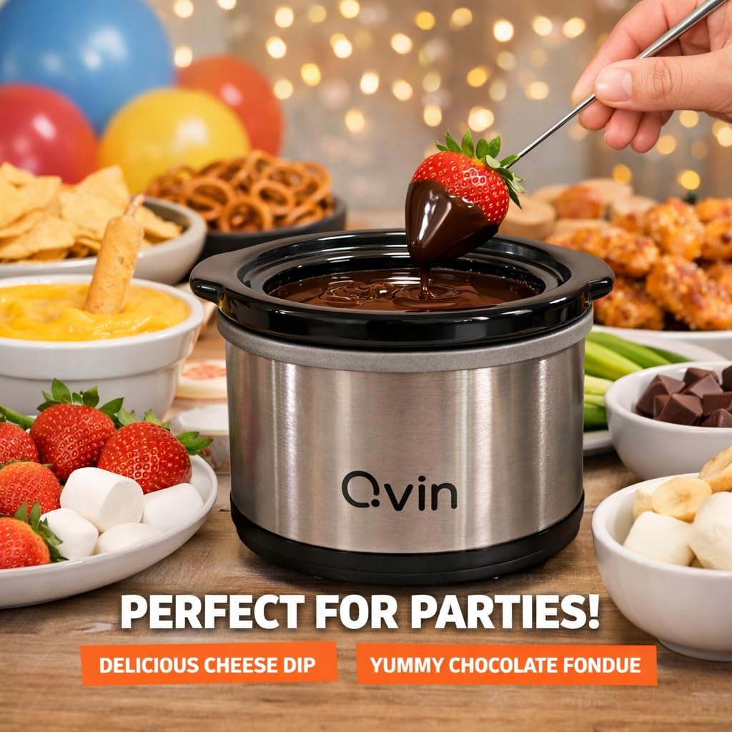 0.65 qt slow cooker warmer, fondue pot set,chocolate melting pot