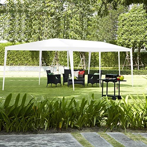 Tangkula 10'x30' Outdoor Canopy Tent Heavy Duty Party Wedding Event Tent Sturdy Steel Frame with 5 Removable Sidewalls Waterproof Sun Snow Rain