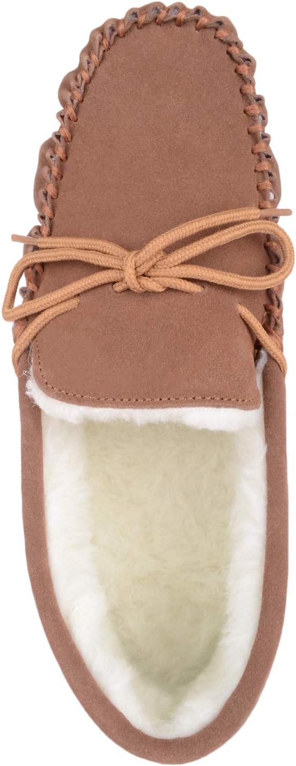 SNUGRUGS Men's Alfie Wool Lined Suede Sole Moccasin Slipper