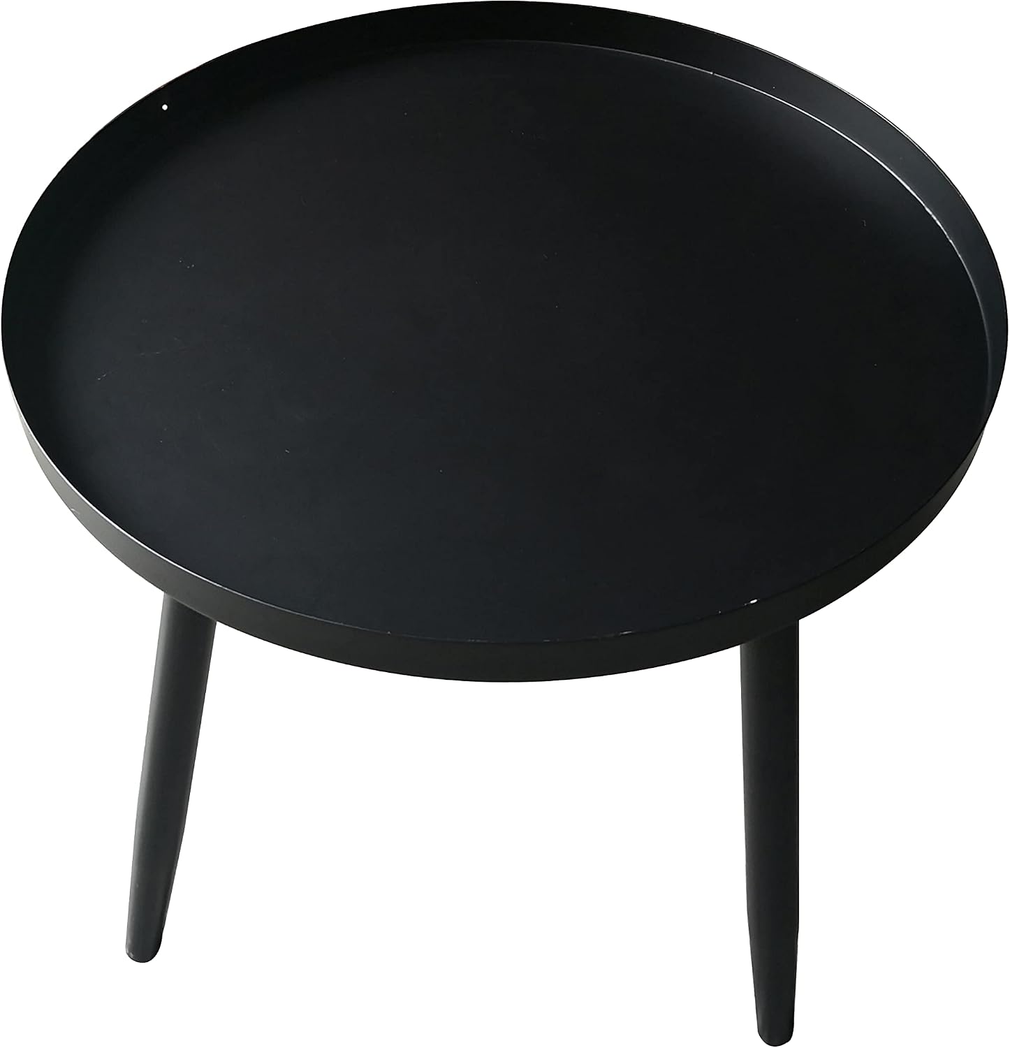 Kings Brand Furniture – Round Metal Side End Table, Nightstand Accent Table, Pedestal Plant Stand for Bedroom Living Room, Black