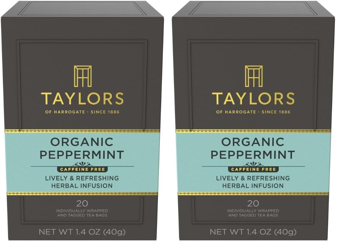 Taylors of Harrogate Green Tea with Lemon, Individually Wrapped Bags, 20 Count (Pack of 1), Citrussy, Mellow and Light, Caffeinated, Enjoy Hot or Iced, 20 Teabags