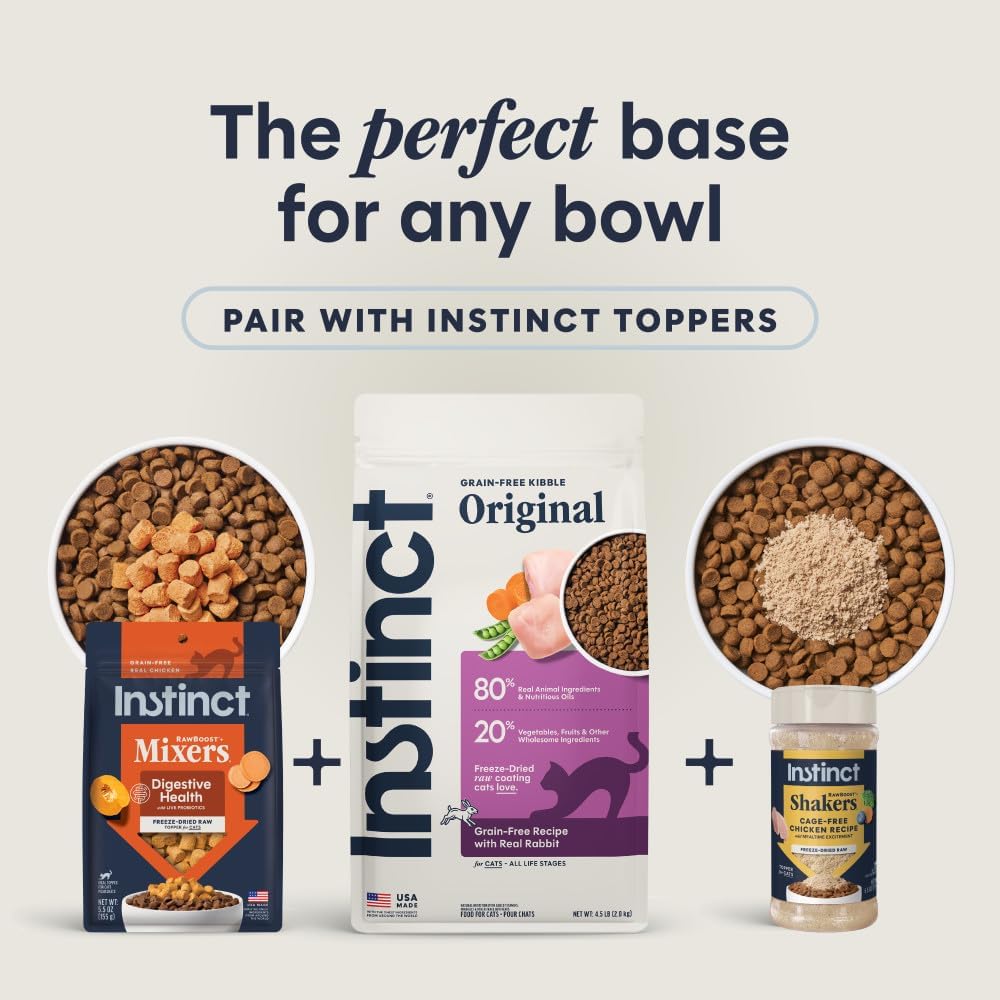 Instinct Original Dry Cat Food, Raw Coated Kibble, Real Chicken, 11 lb. Bag | Raw-coated kibble with cage-free chicken for strong muscles, digestive health, and healthy skin & coat, grain-free