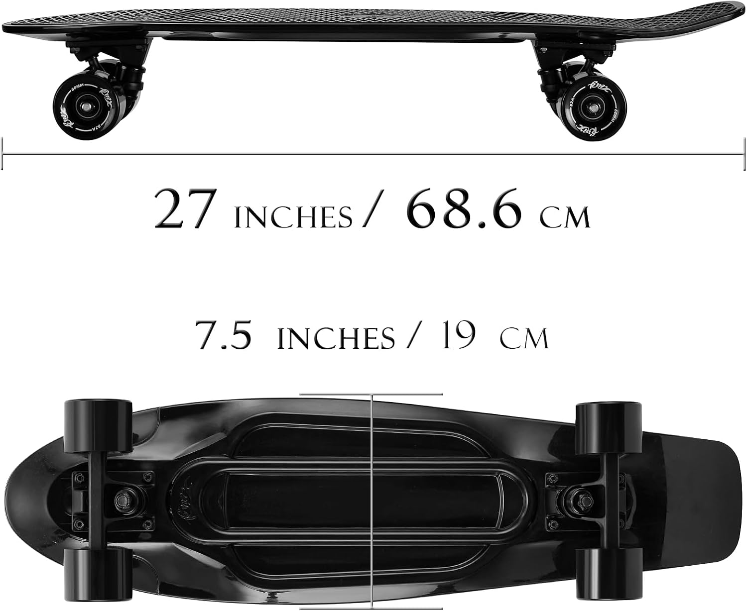 KMX Classic Retro Mini Cruiser Skateboard for Kids, Teens, Adults